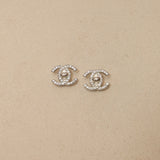 Chanel 1996 Crystal Embellished Large CC Turnlock Clip-On Earrings