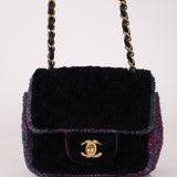 Chanel 2021 Tweed Turnlock Mini Square Flap Bag