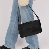 Celine Black Leather Macadam Pochette