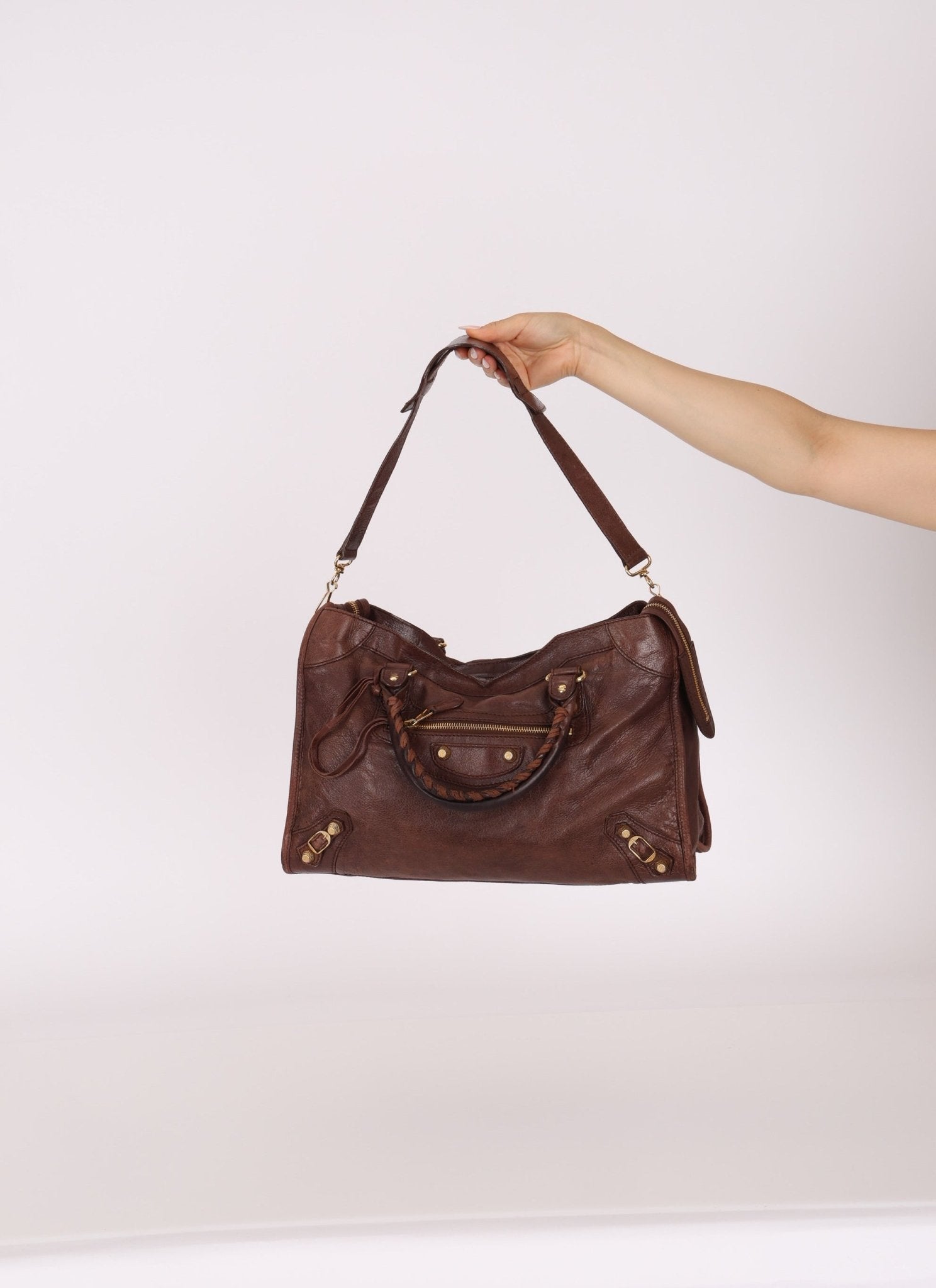 Balenciaga Chocolate City Bag with Mirror - FashioNica