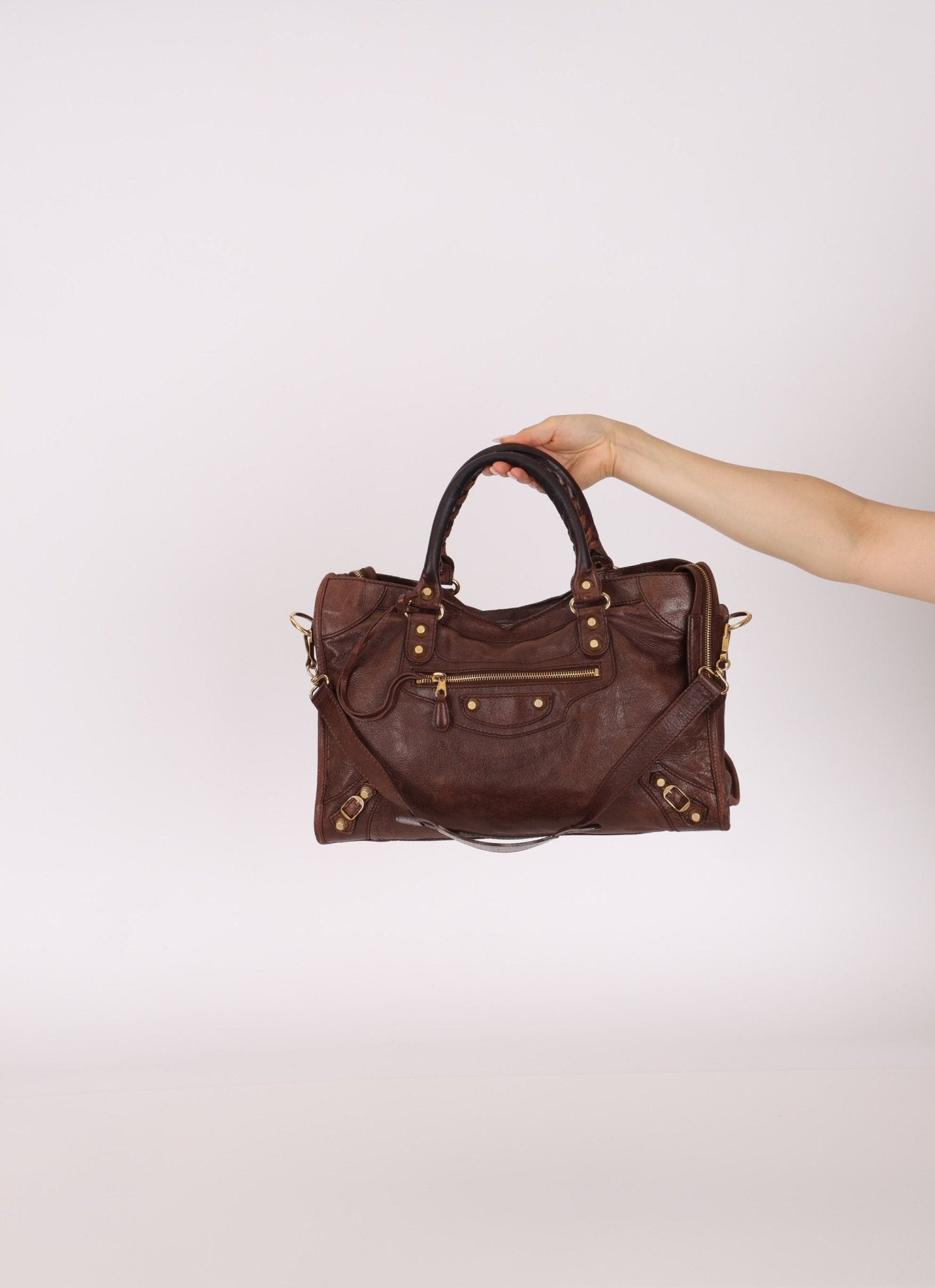 Balenciaga Chocolate City Bag with Mirror - FashioNica