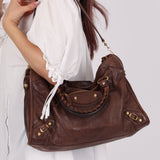 Balenciaga Chocolate City Bag with Mirror - FashioNica