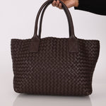 Bottega Veneta Chocolate Intrecciato Small Cabat w/ Pouch - FashioNica