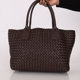 Bottega Veneta Chocolate Intrecciato Small Cabat w/ Pouch - FashioNica