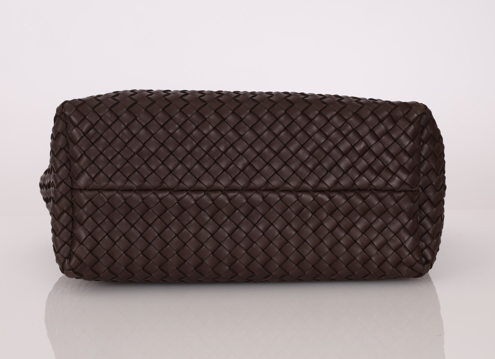 Bottega Veneta Chocolate Intrecciato Small Cabat w/ Pouch - FashioNica