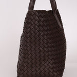 Bottega Veneta Chocolate Intrecciato Small Cabat w/ Pouch - FashioNica