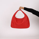 Bottega Veneta Intrecciato Red Hobo w/ Mirror - FashioNica