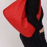 Bottega Veneta Intrecciato Red Hobo w/ Mirror - FashioNica