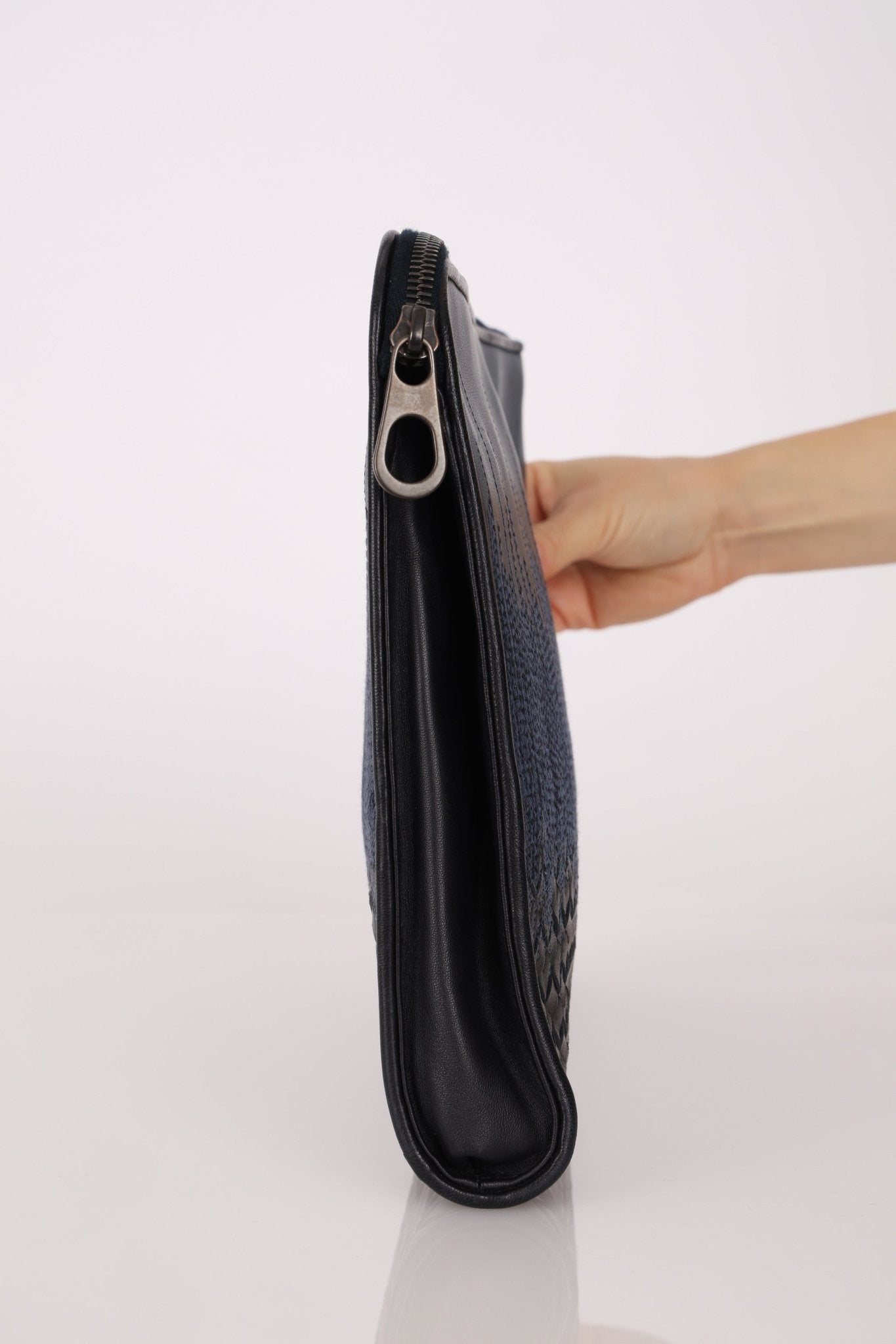 Bottega Veneta Lambskin Intrecciato Embroidered Degrade Clutch - FashioNica