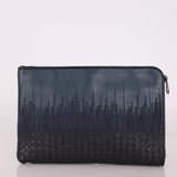 Bottega Veneta Lambskin Intrecciato Embroidered Degrade Clutch - FashioNica