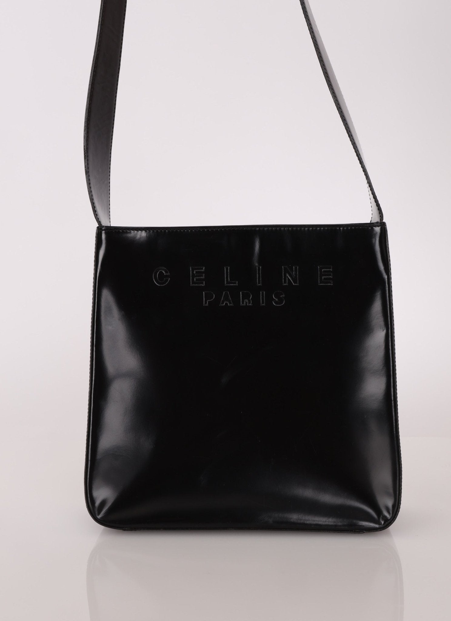Celine Patent Logo Shoulder Bag - FashioNica