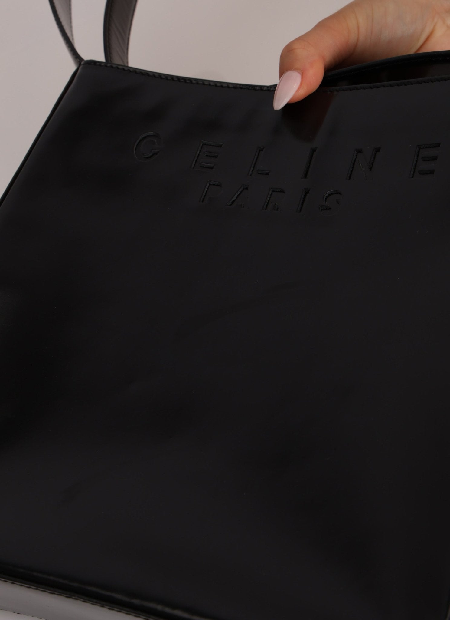 Celine Patent Logo Shoulder Bag - FashioNica