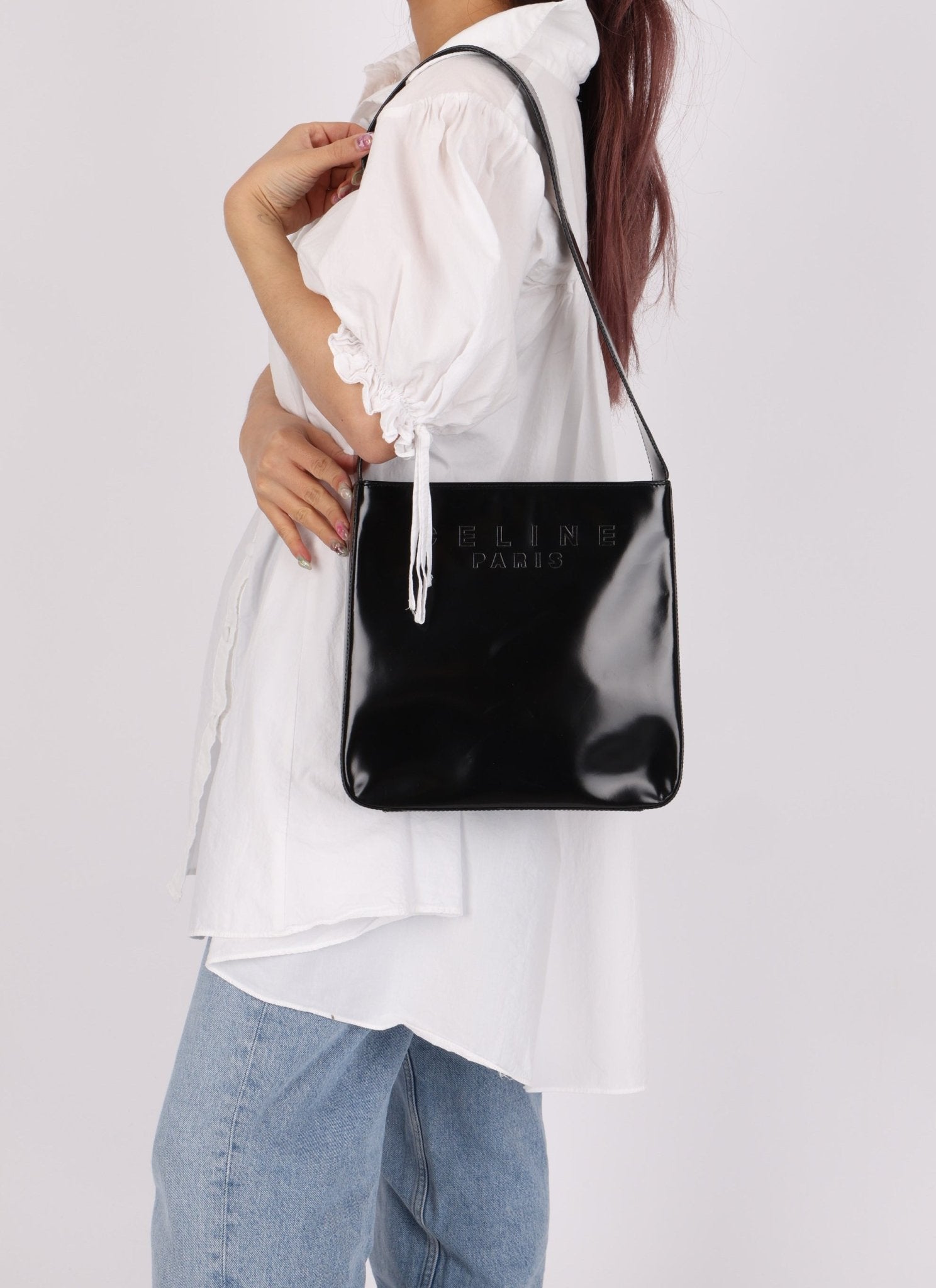 Celine Patent Logo Shoulder Bag - FashioNica