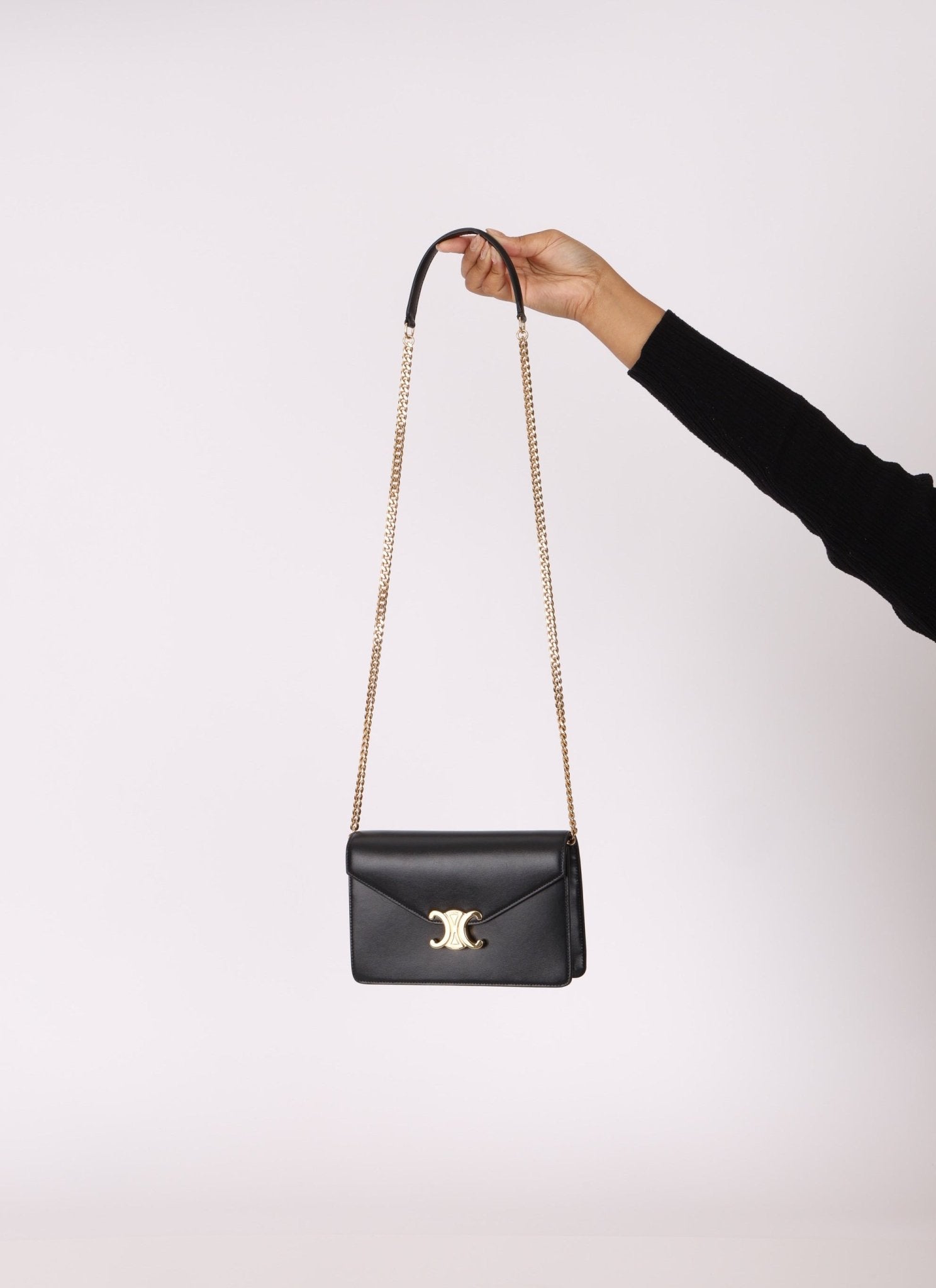 Celine Triomphe Calfskin Wallet on Chain - FashioNica