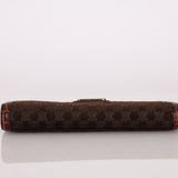 Celine Triomphe Suede & Croc Embossed Wallet - FashioNica