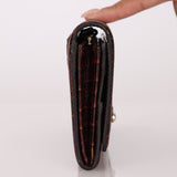 Celine Triomphe Suede & Croc Embossed Wallet - FashioNica