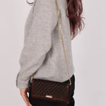 Celine Triomphe Suede & Croc Embossed Wallet - FashioNica