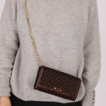 Celine Triomphe Suede & Croc Embossed Wallet - FashioNica