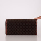 Celine Triomphe Suede & Croc Embossed Wallet - FashioNica