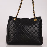 Chanel 1986 Lambskin Turnlock Chain Tote 24K GP - FashioNica