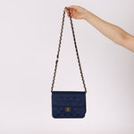 Chanel 1986 Midnight Satin Square Mini Flap - FashioNica