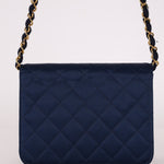 Chanel 1986 Midnight Satin Square Mini Flap - FashioNica