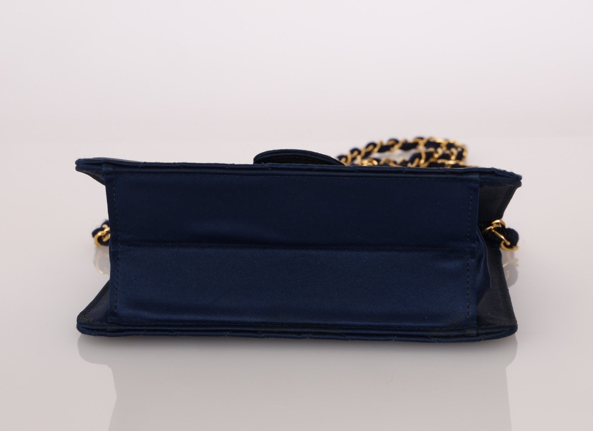 Chanel 1986 Midnight Satin Square Mini Flap - FashioNica