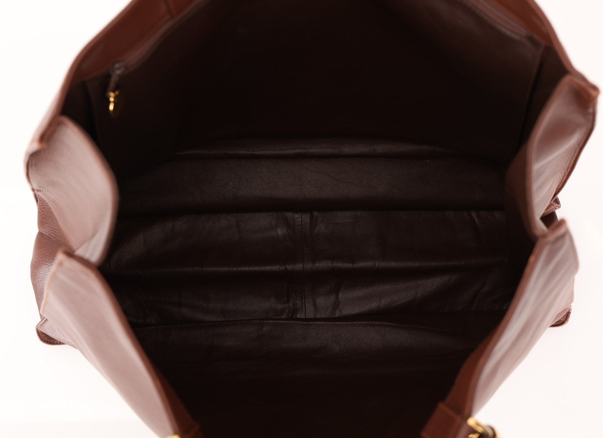 Chanel 1991 Calfskin Chocolate Chunky Chain Tote - FashioNica