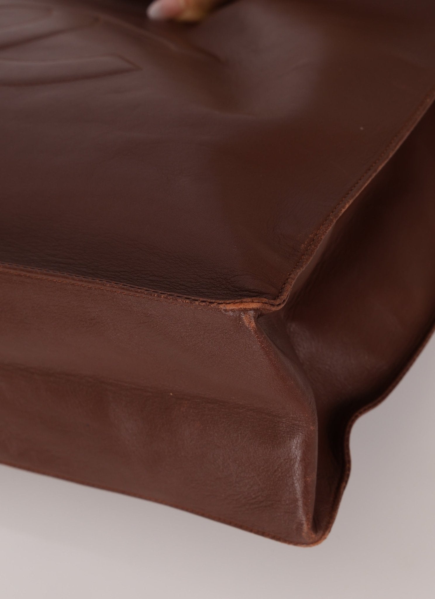 Chanel 1991 Calfskin Chocolate Chunky Chain Tote - FashioNica