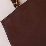 Chanel 1991 Calfskin Chocolate Chunky Chain Tote - FashioNica