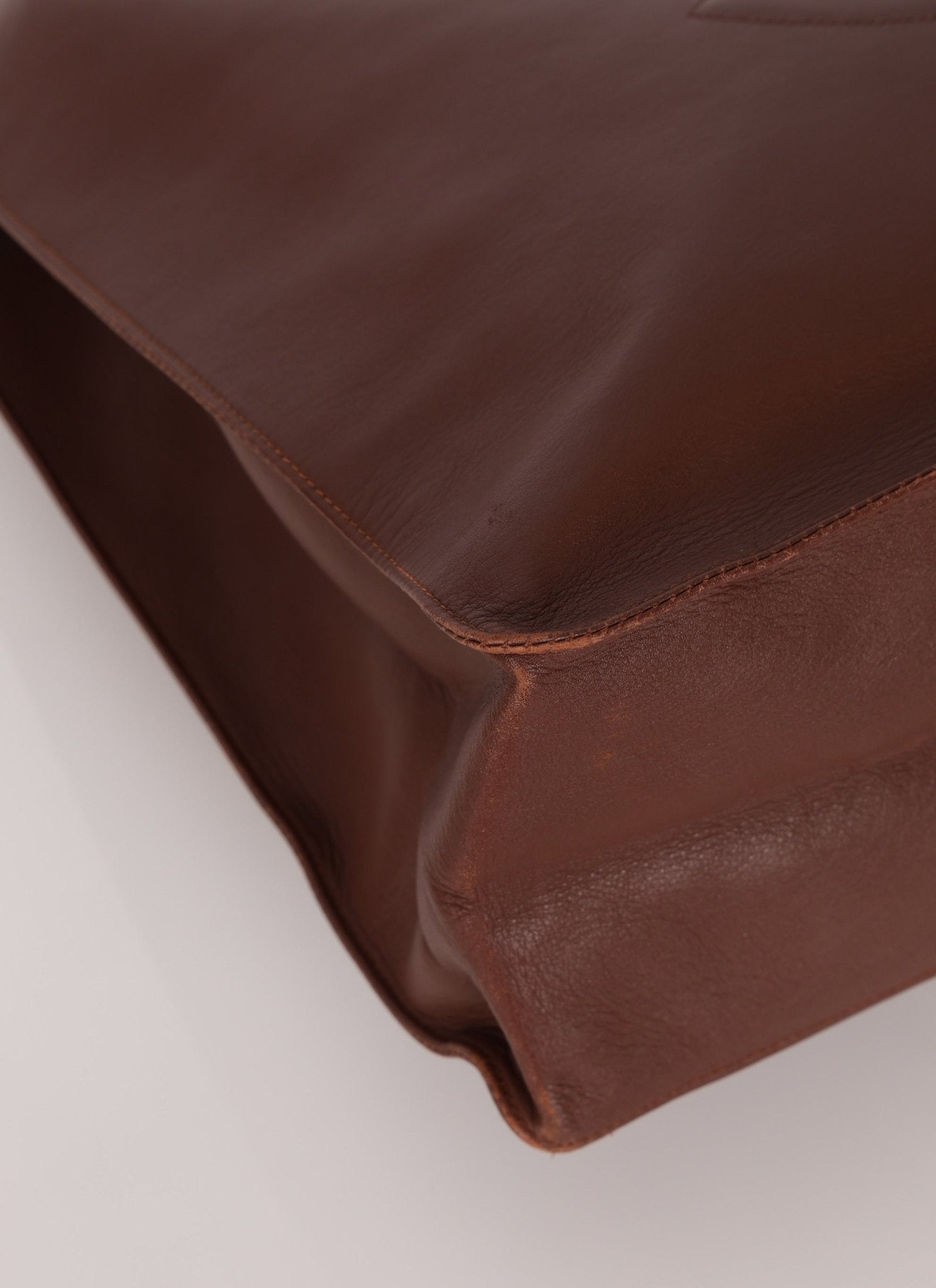 Chanel 1991 Calfskin Chocolate Chunky Chain Tote - FashioNica