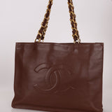 Chanel 1991 Calfskin Chocolate Chunky Chain Tote - FashioNica