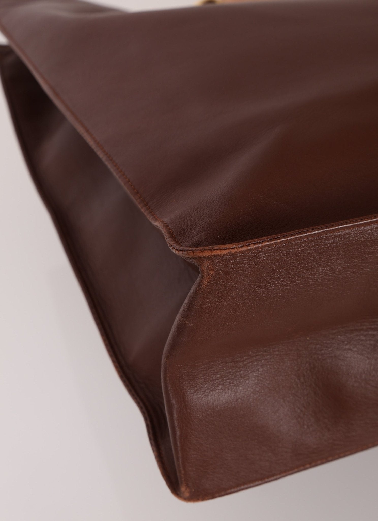 Chanel 1991 Calfskin Chocolate Chunky Chain Tote - FashioNica