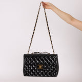 Chanel 1991 Patent XL CC Jumbo Single Flap - FashioNica