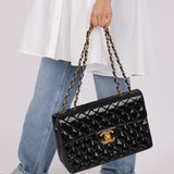Chanel 1991 Patent XL CC Jumbo Single Flap - FashioNica