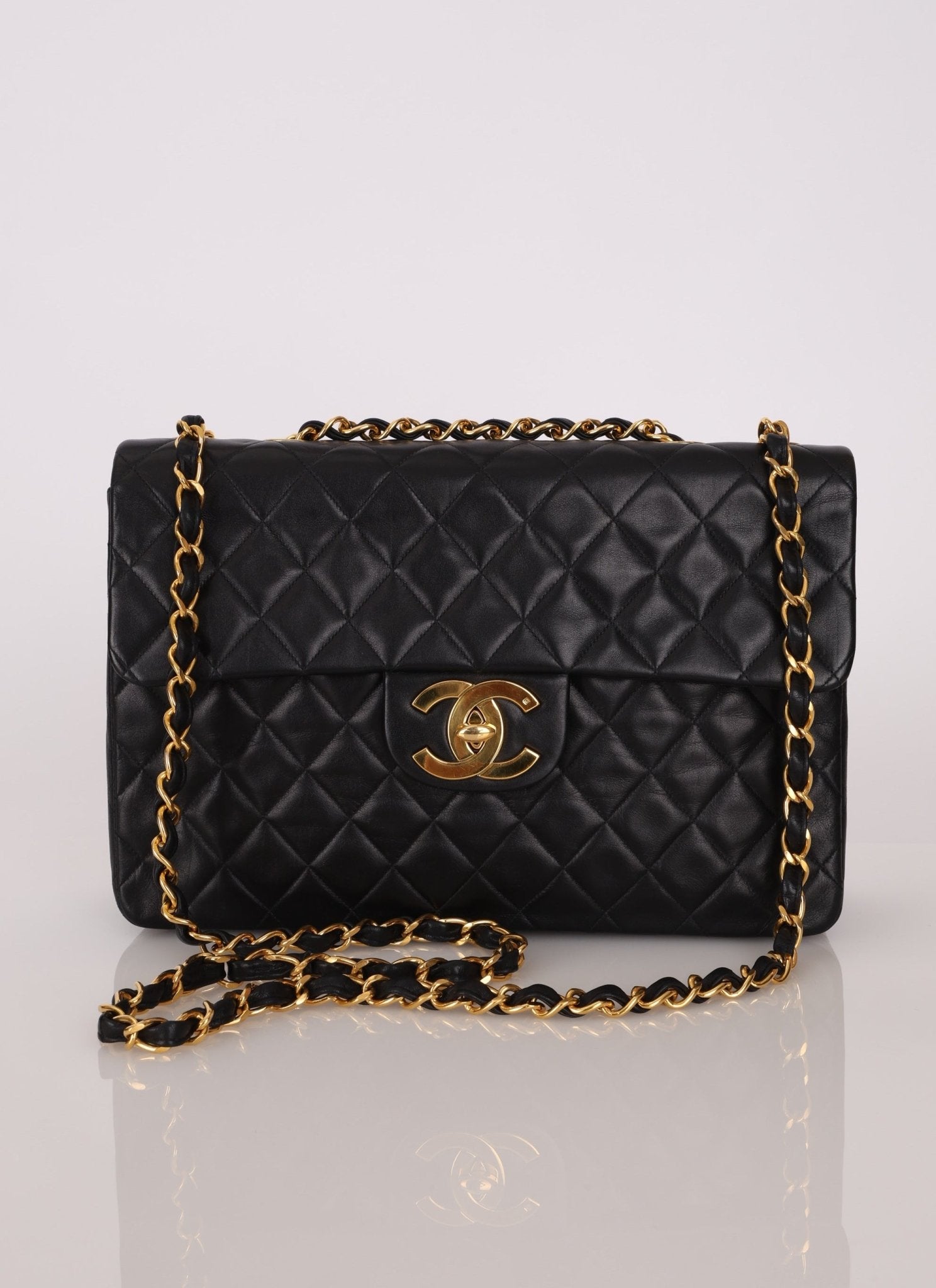Chanel 1994 XL Logo Lambskin Jumbo Single Flap - FashioNica