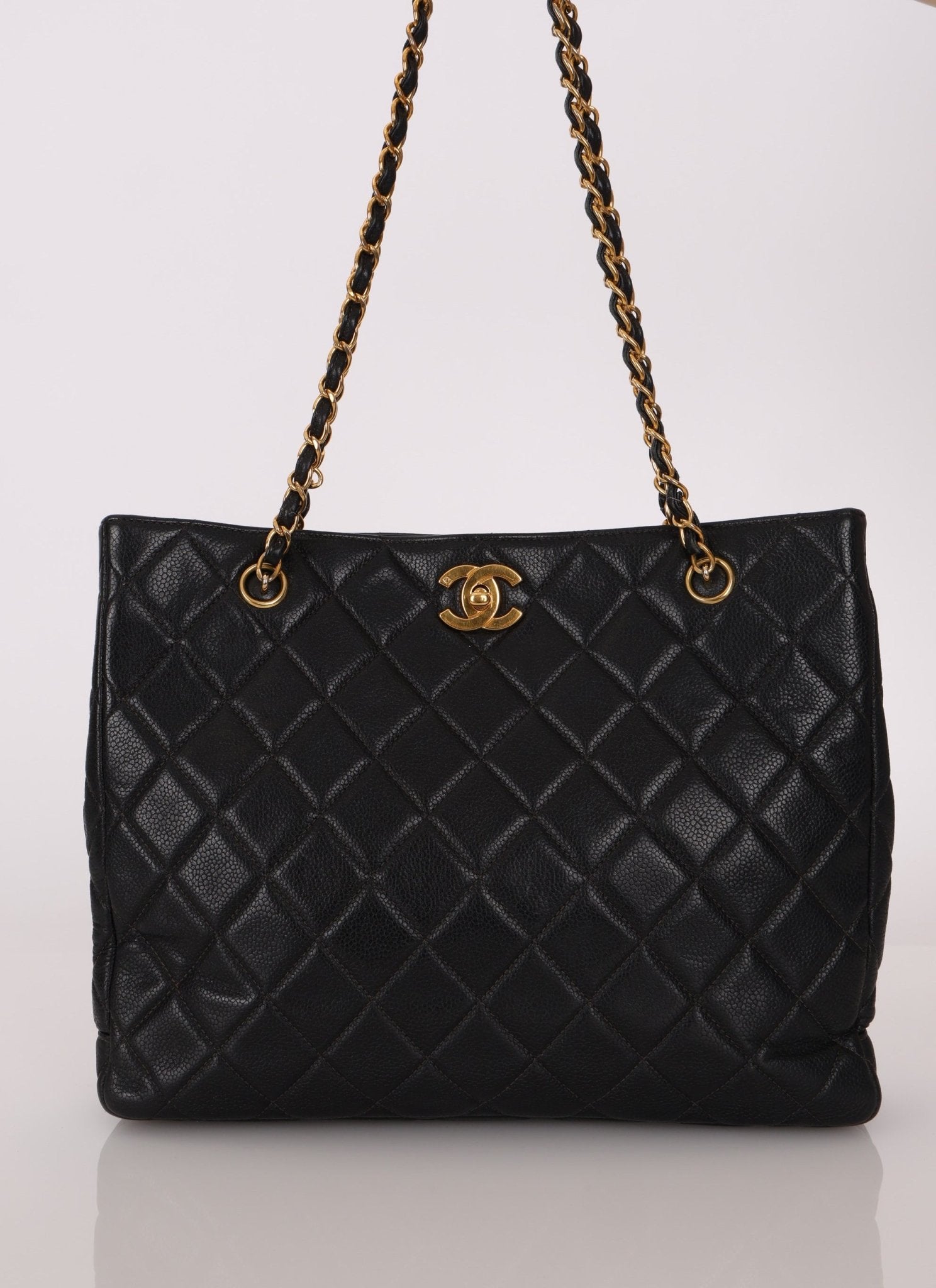 Chanel 1996 Caviar Turnlock Chain Tote - FashioNica
