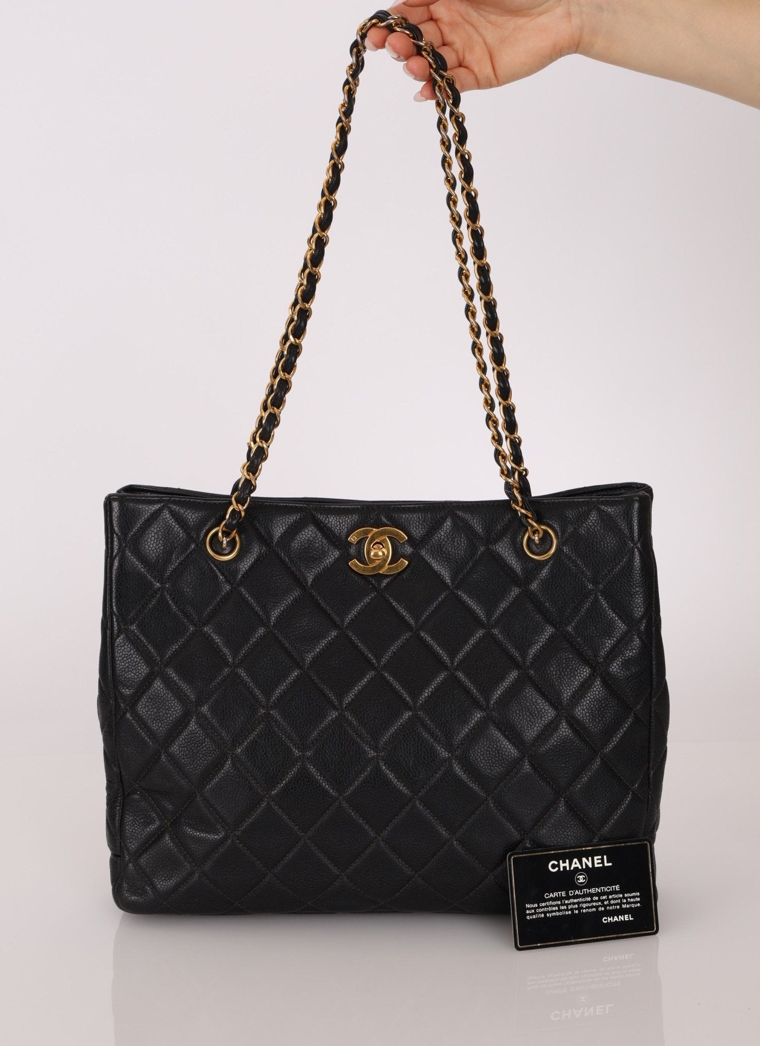Chanel 1996 Caviar Turnlock Chain Tote - FashioNica