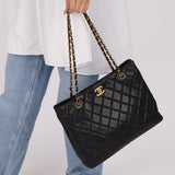Chanel 1996 Caviar Turnlock Chain Tote - FashioNica