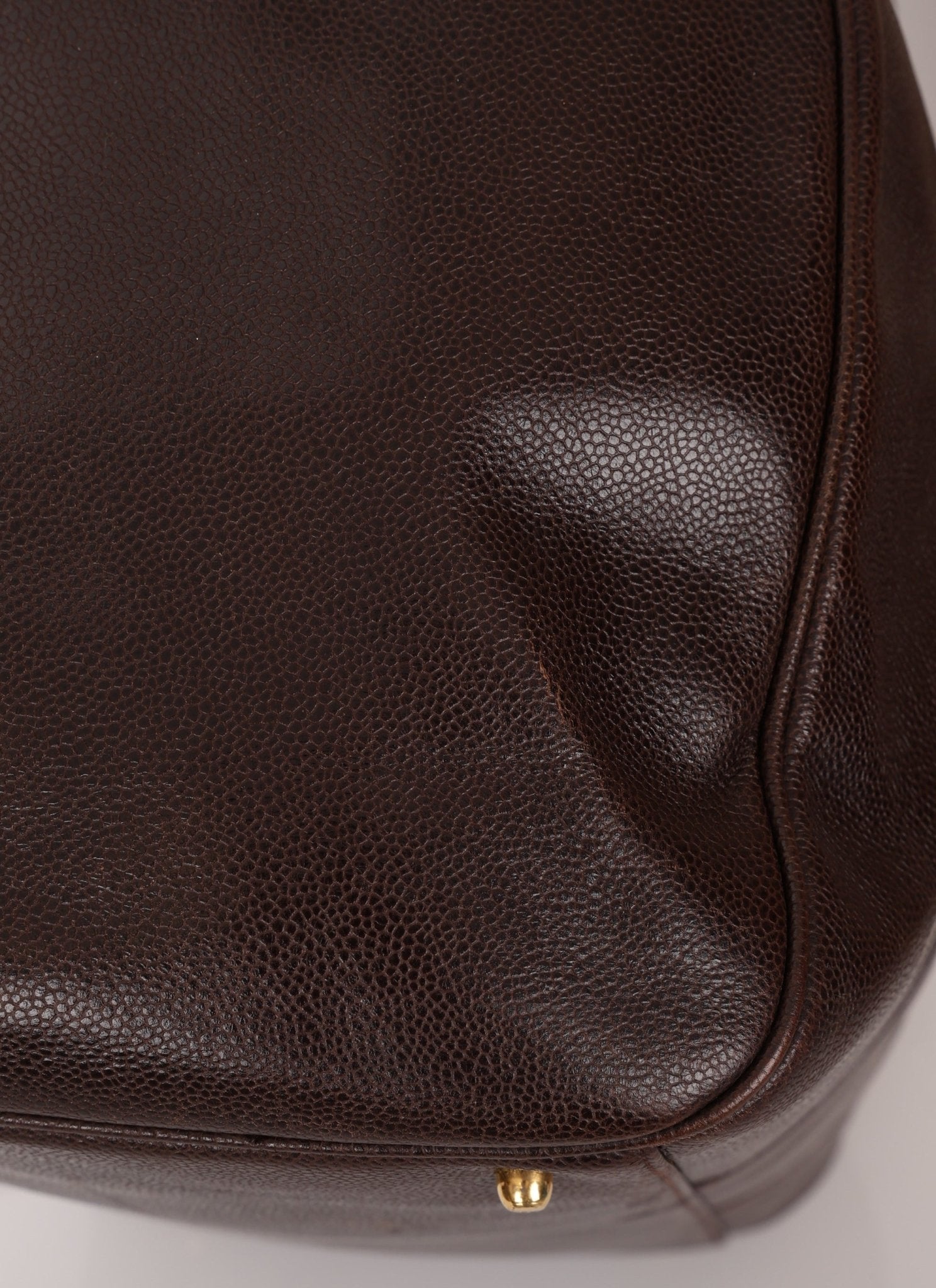 Chanel 1996 Chocolate Caviar Boston Weekender Duffel Bag 24KGP - FashioNica