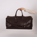 Chanel 1996 Chocolate Caviar Boston Weekender Duffel Bag 24KGP - FashioNica
