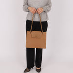 Chanel 1997 Caviar Turnlock Beige Chain Bag - FashioNica