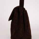 Chanel 1997 Chocolate Suede Turnlock Kelly Shoulder Bag - FashioNica