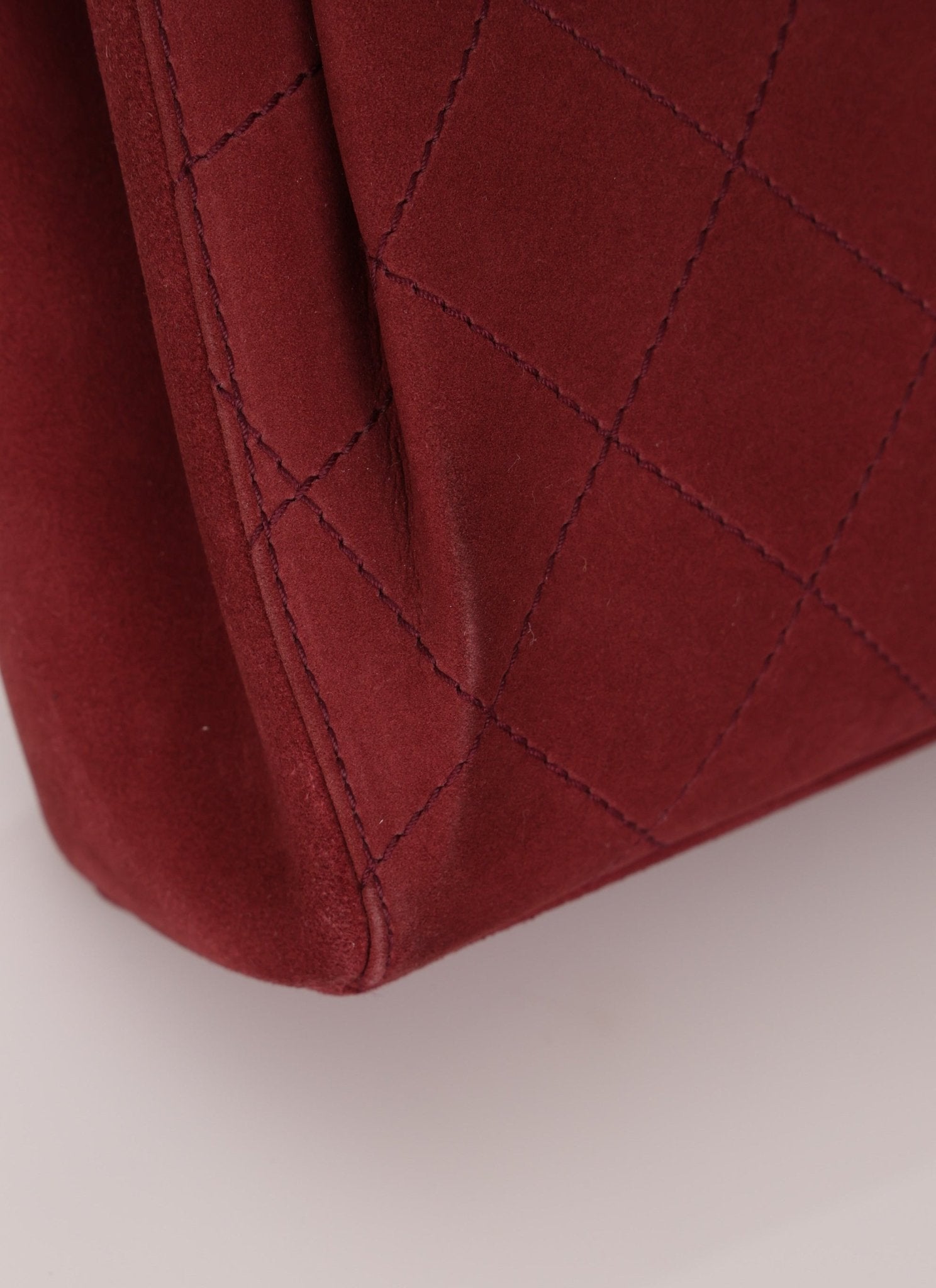 Chanel 1997 Merlot Suede Chain Flap Bag - FashioNica