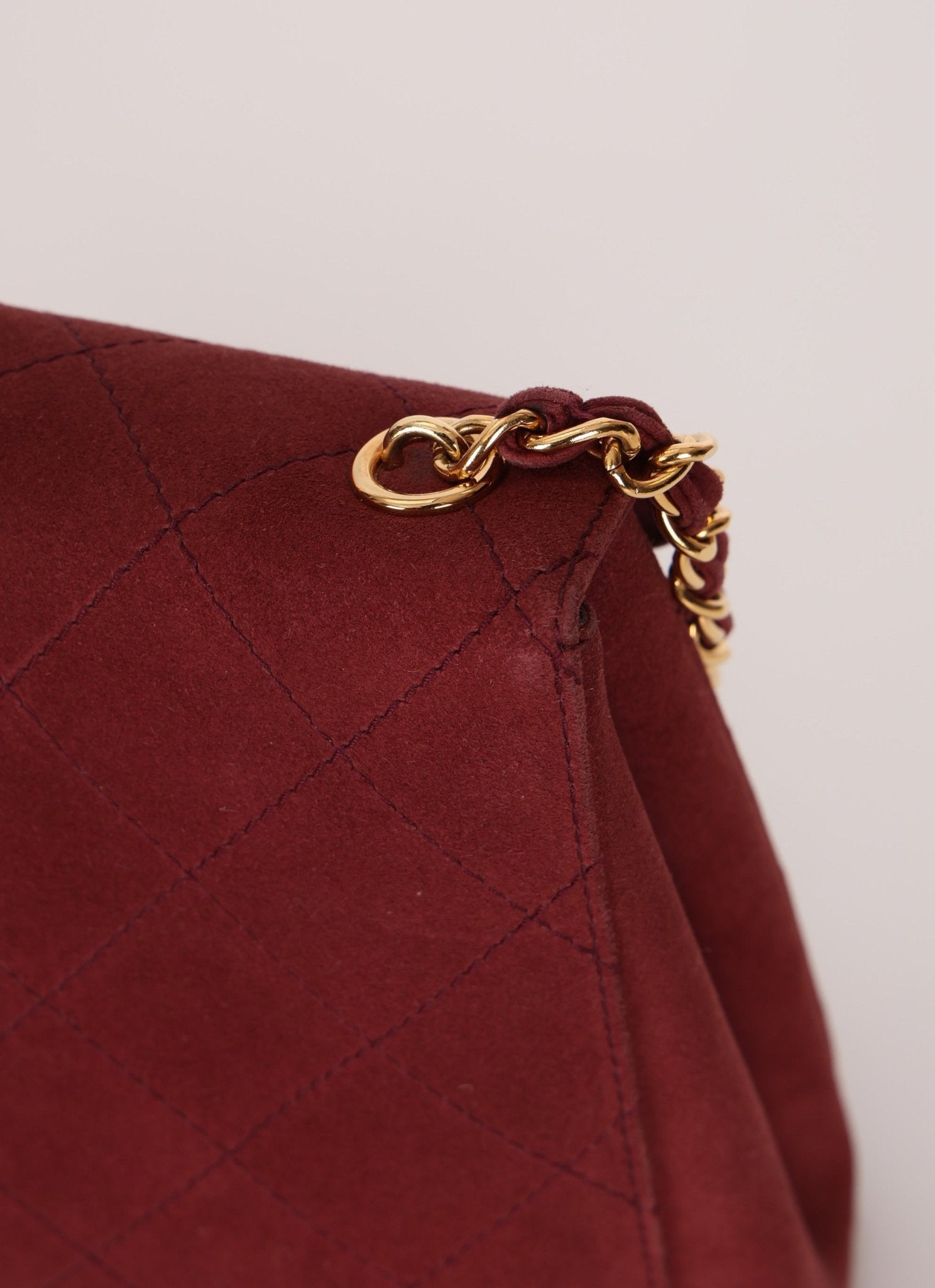 Chanel 1997 Merlot Suede Chain Flap Bag - FashioNica