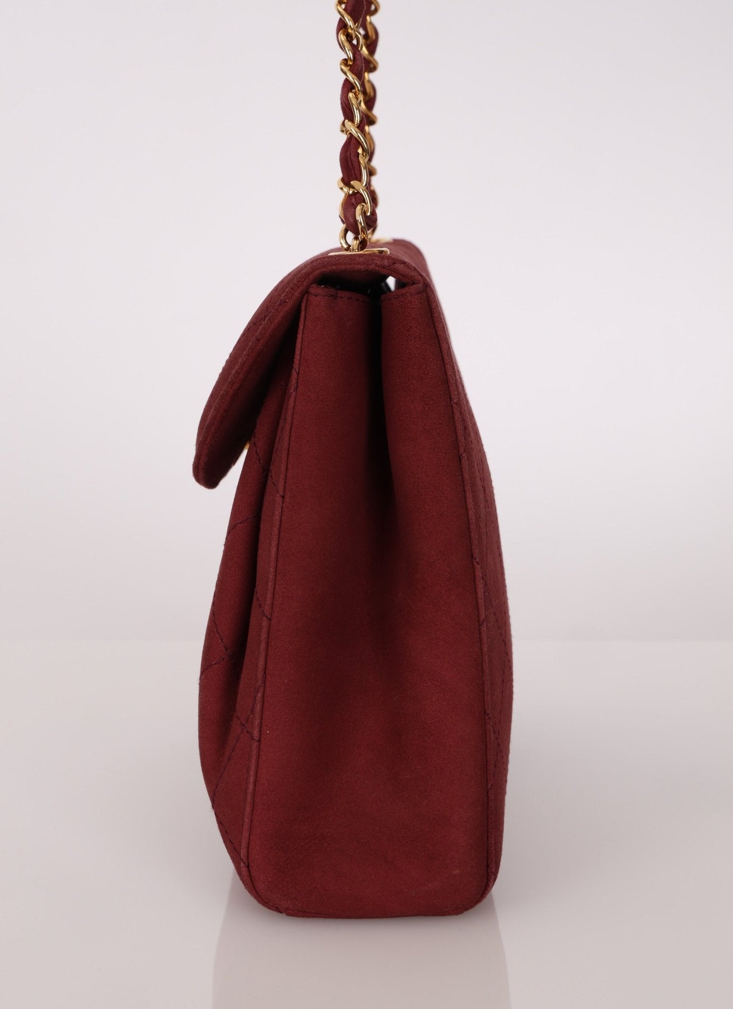 Chanel 1997 Merlot Suede Chain Flap Bag - FashioNica