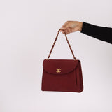 Chanel 1997 Merlot Suede Chain Flap Bag - FashioNica