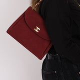 Chanel 1997 Merlot Suede Chain Flap Bag - FashioNica