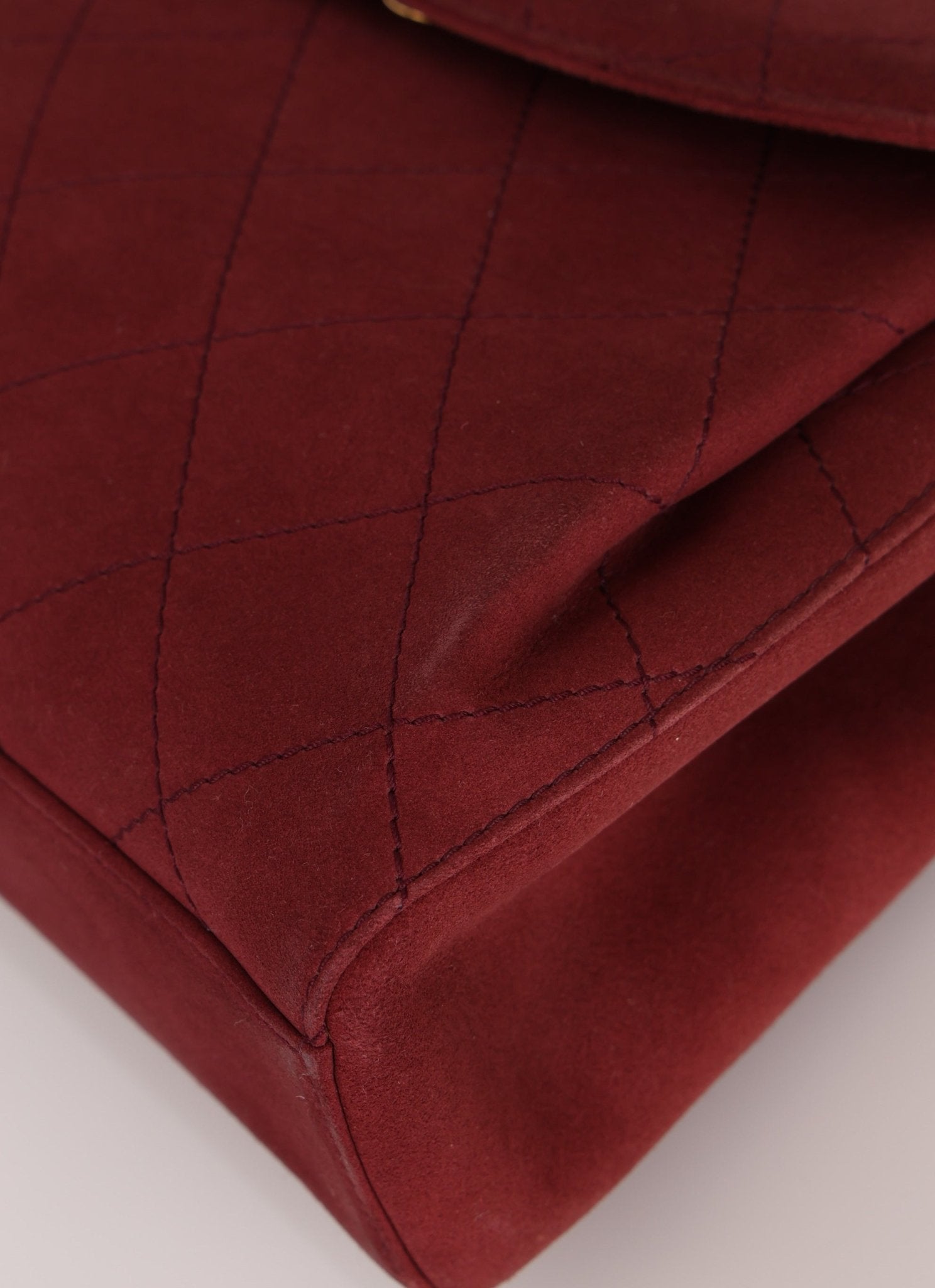 Chanel 1997 Merlot Suede Chain Flap Bag - FashioNica