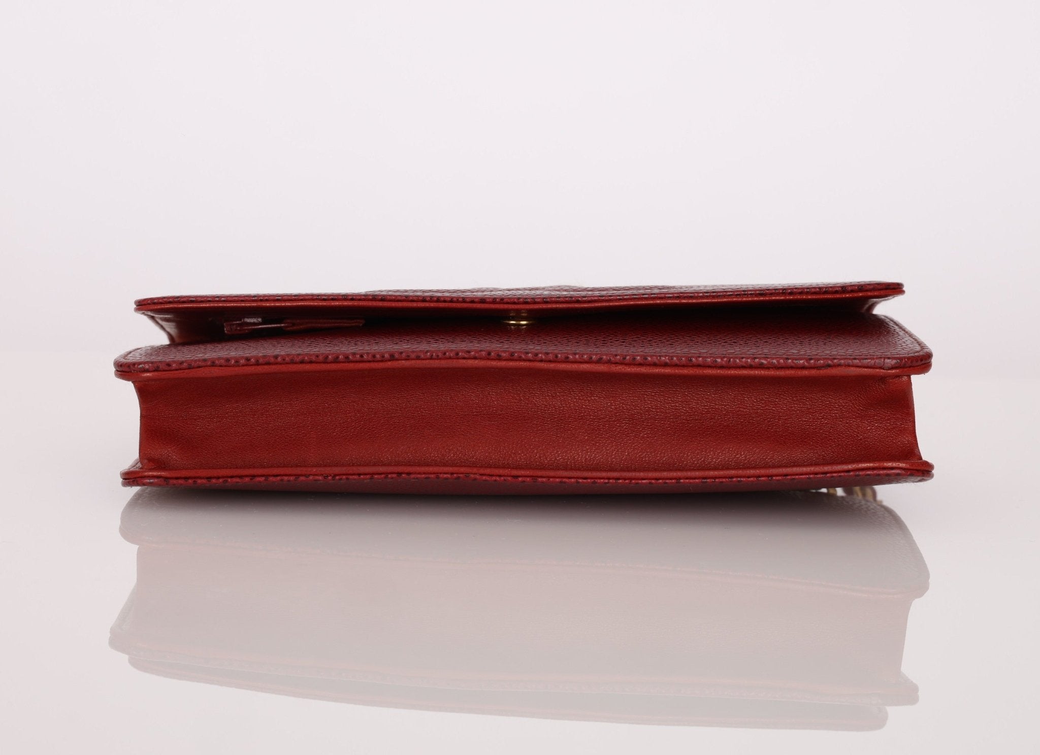 Chanel 2000 Caviar Bordeaux Wallet on Chain Matte GHW - FashioNica